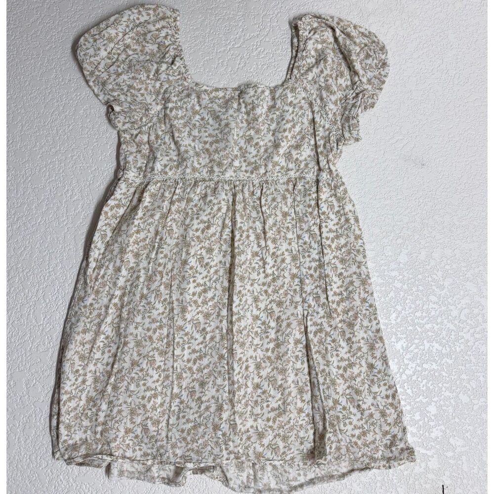 American Eagle Floral Puff Sleeve Mini Dress Large